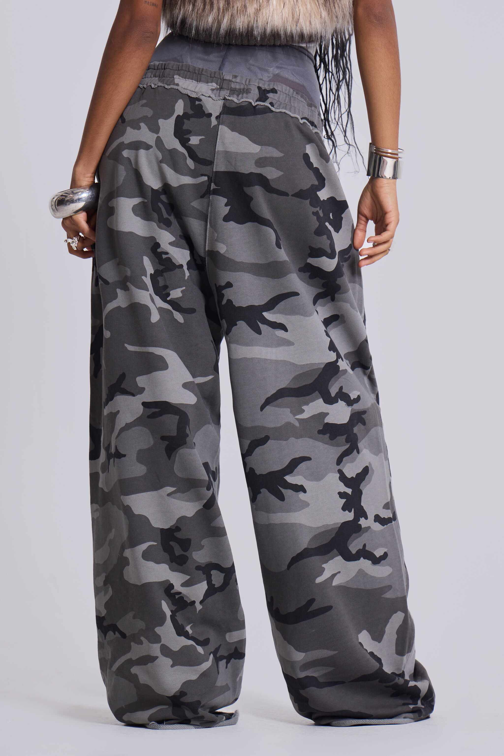 Black Baggy Camo Monster Joggers