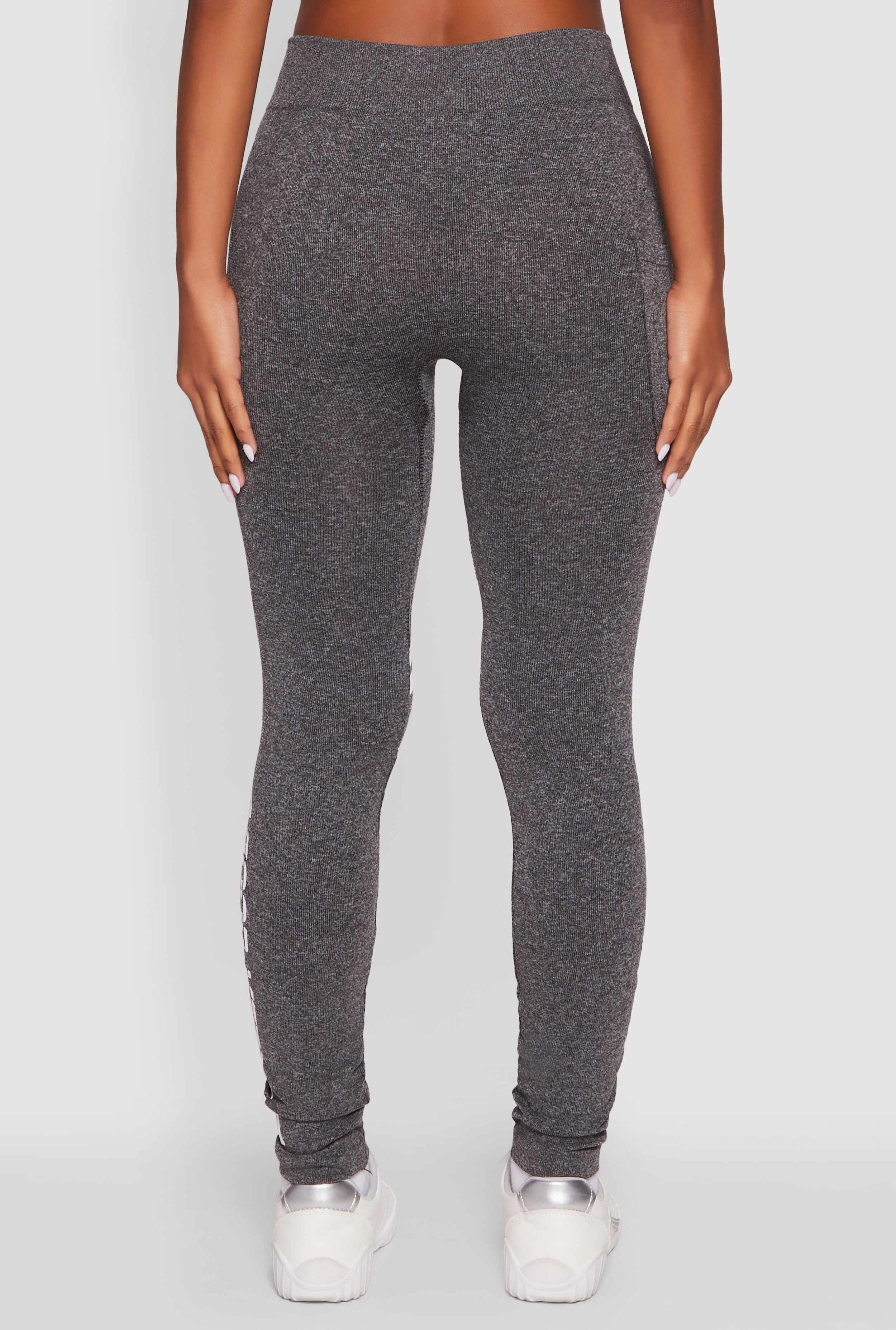 Good Vibes Graphic Varsity Stripe Side Leggings