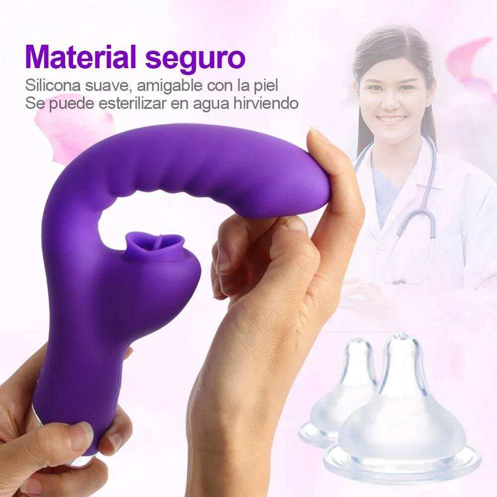 2-in-1 Licking Clitoris & G-Spot Vibrator for Women