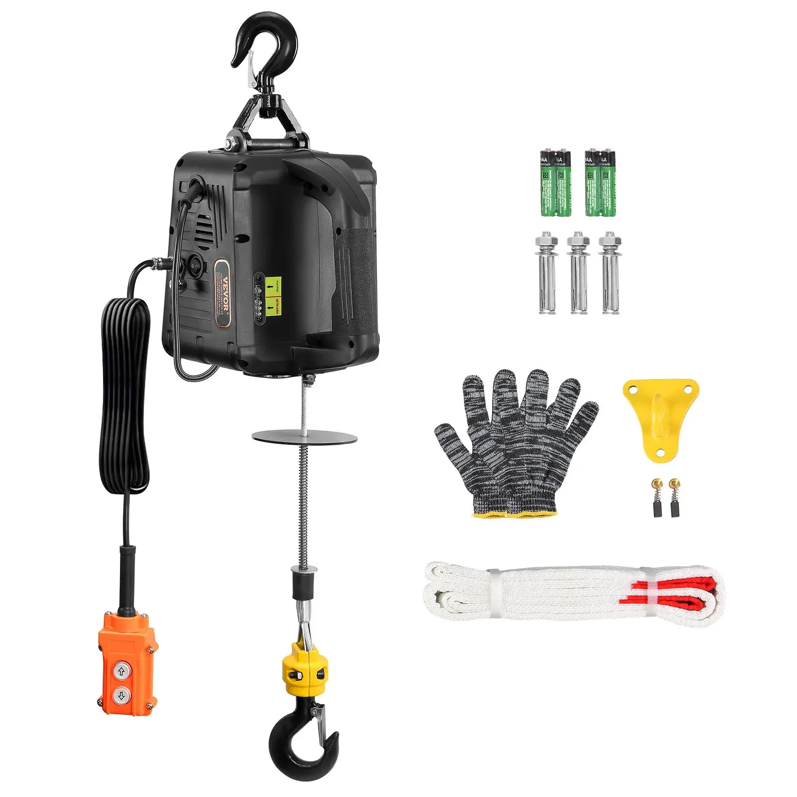3-in-1 Electric Hoist Winch, Summervibes,Summervibes, 1100lbs 1500W Portable Power Winch Crane, 110V/120V 22.9 ft Lifting Height, 13 ft/min with Manual, Wired and Wireless Remote Control, Overload Protection