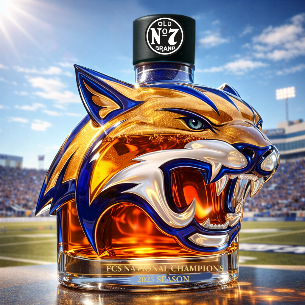Montana State Bobcats FCS Champion Whiskey Bottle