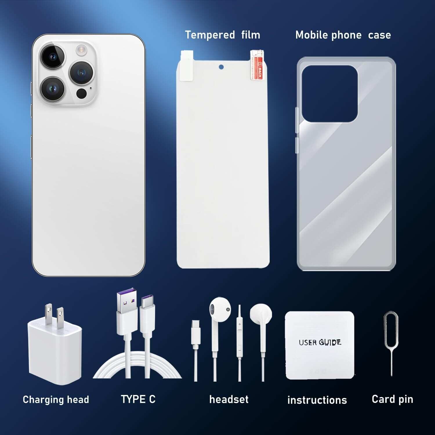 A15 Pro Max Smartphone, 6+256GB Unlocked Phone, Android 13.0, 48+108MP Zoom Camera, Long Battery Life 6800mAh, Dual SIM, 6.7“ HD Screen,5G Phone