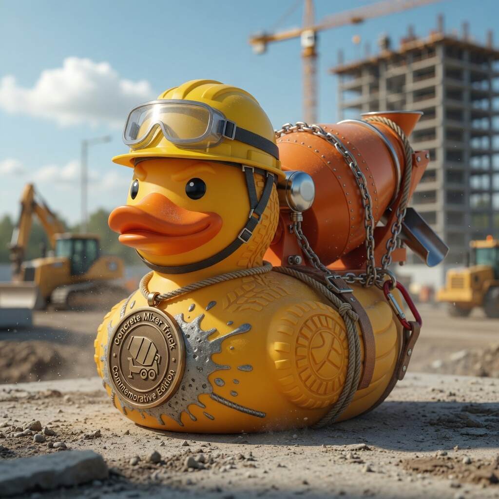 Concrete Mixer Truck Commemorative Duck