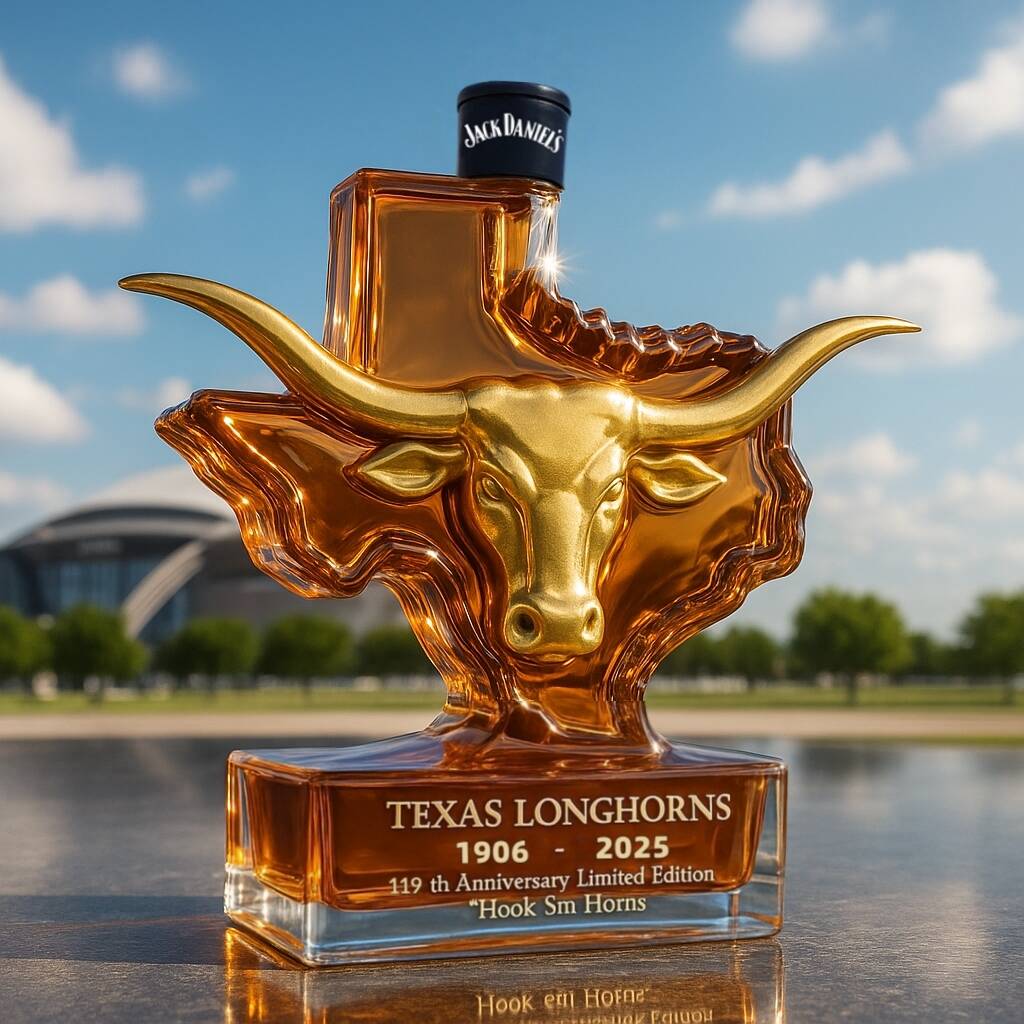 Texas Longhorns 119th Anniversary Whiskey Bottle