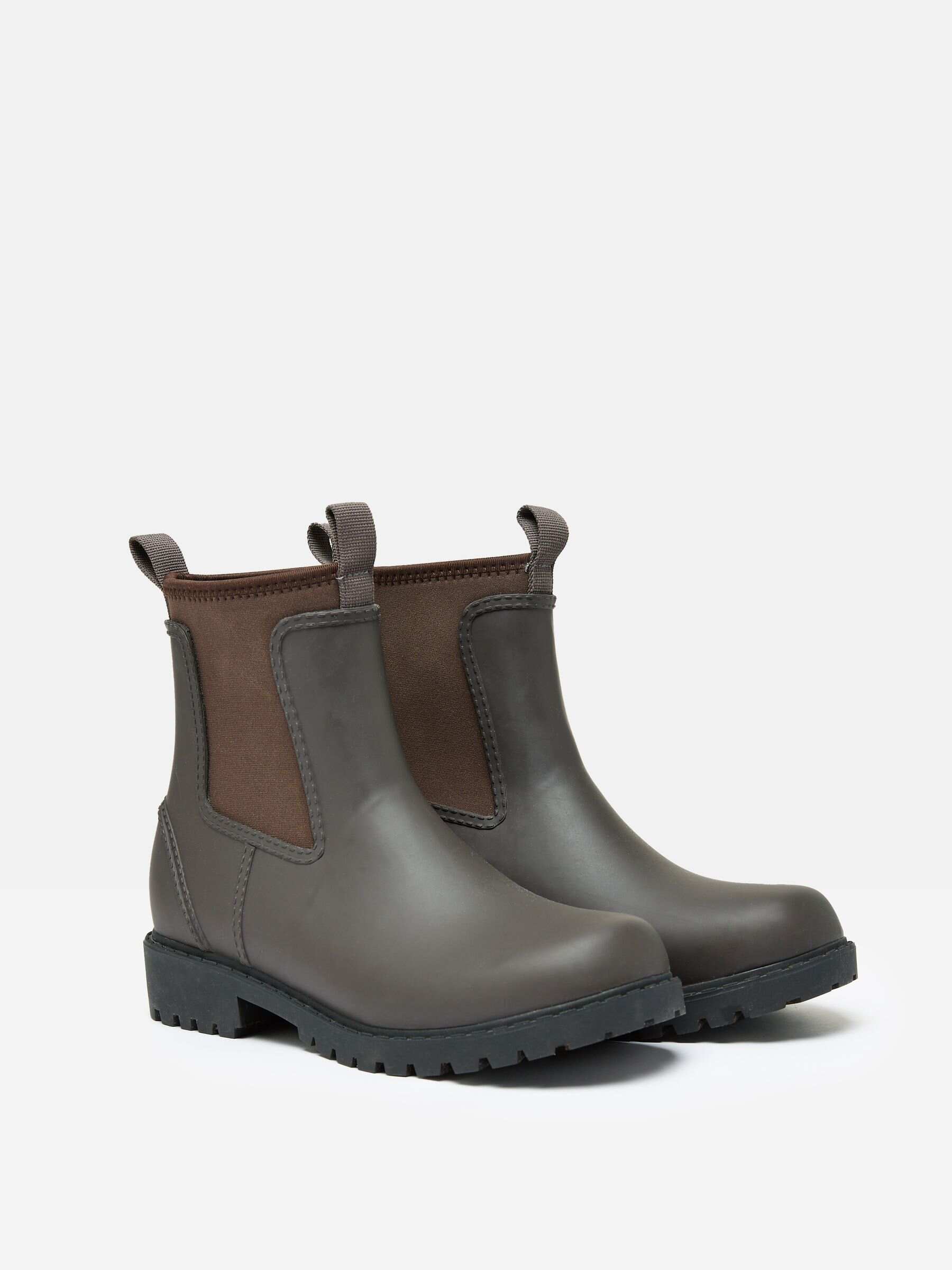 Oakfield Chocolate Brown Short Neoprene-Lined Ankle Wellies