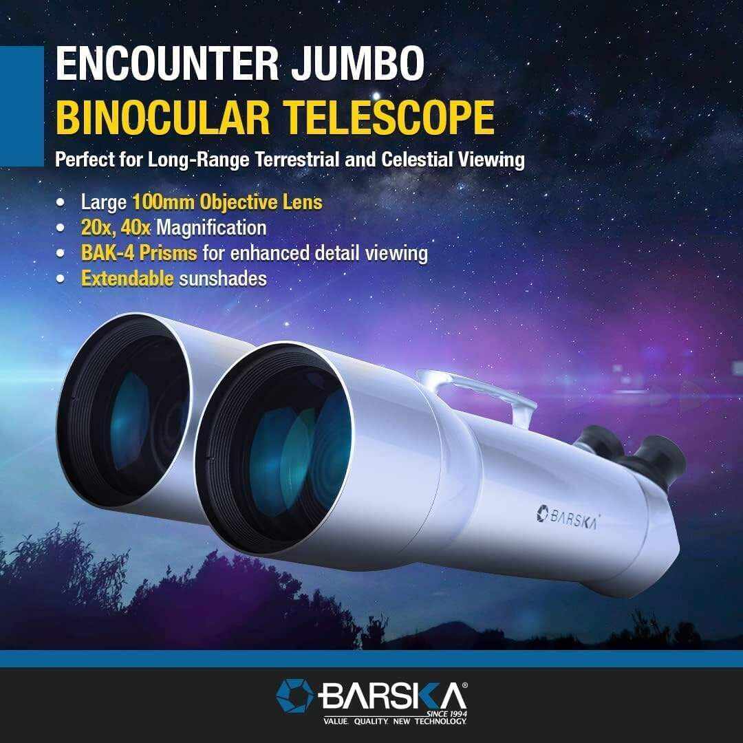 Barska AB10520 Encounter 20x, 40x100 Waterproof High Power Jumbo Binoculars with Premium Hard Case for Astronomy Stargazing and Long Range Viewing