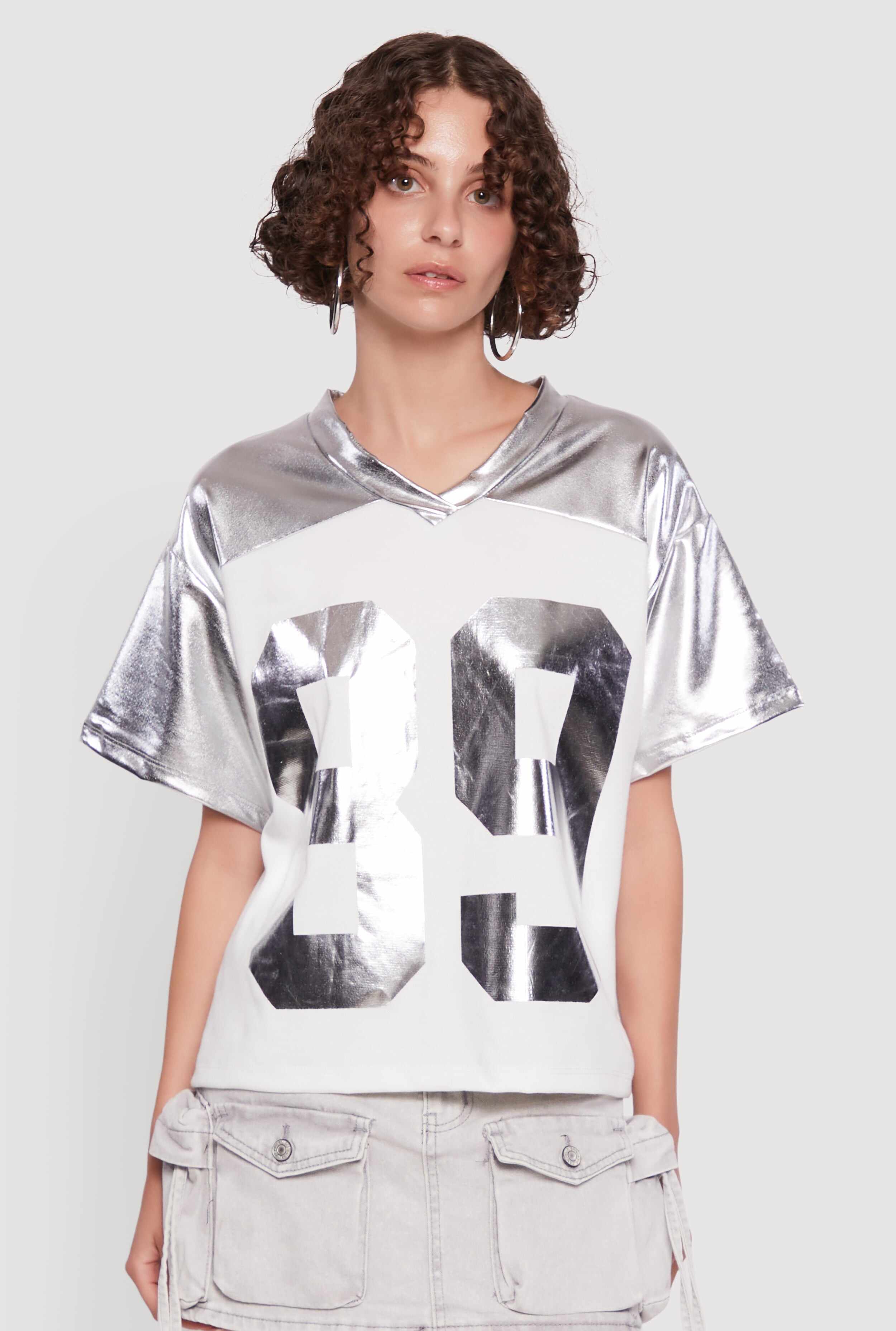 Metallic 89 Graphic Football T-Shirt