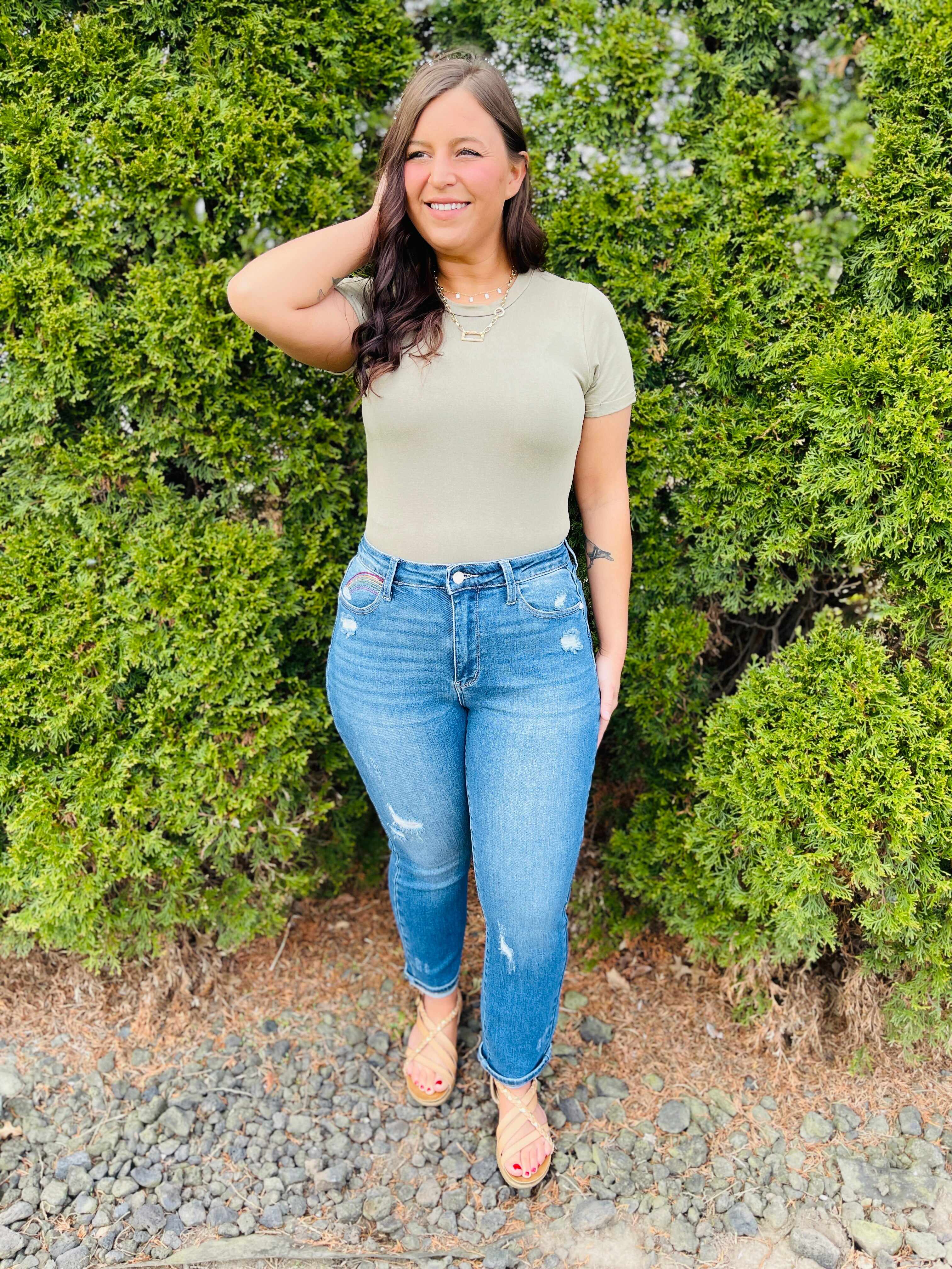 PLUS/REG Chasing Rainbows Straight Leg Jeans