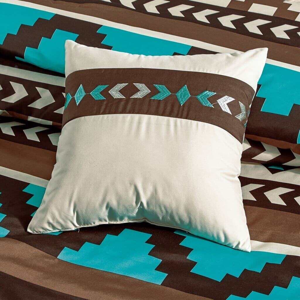Southwest Navajo Turquoise Aztec Comforter - 6 Piece Set