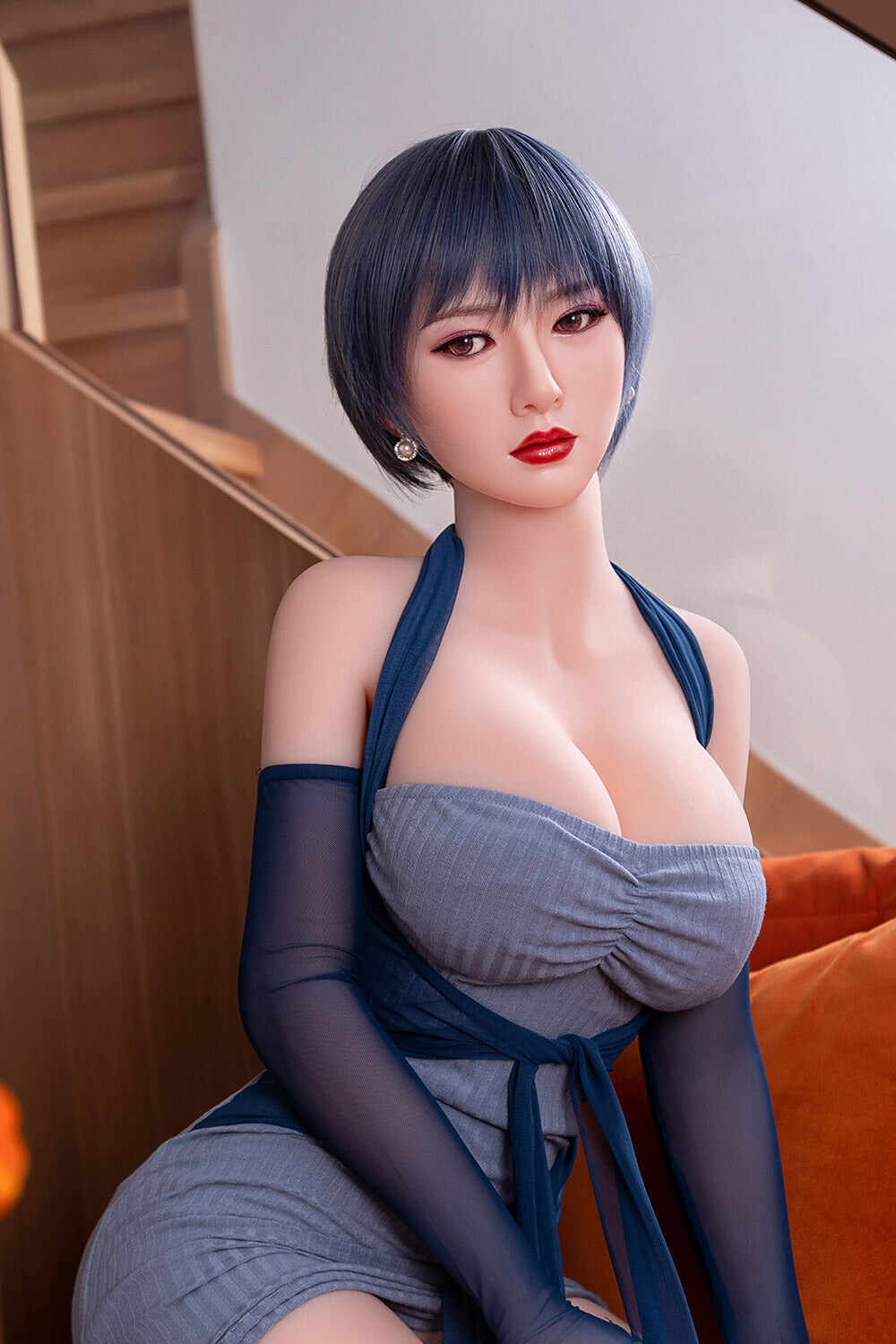 Amelia 5ft25 / 160cm #54 Head TPE Real-Life Short Hair Big Breast Full Size Sex Doll