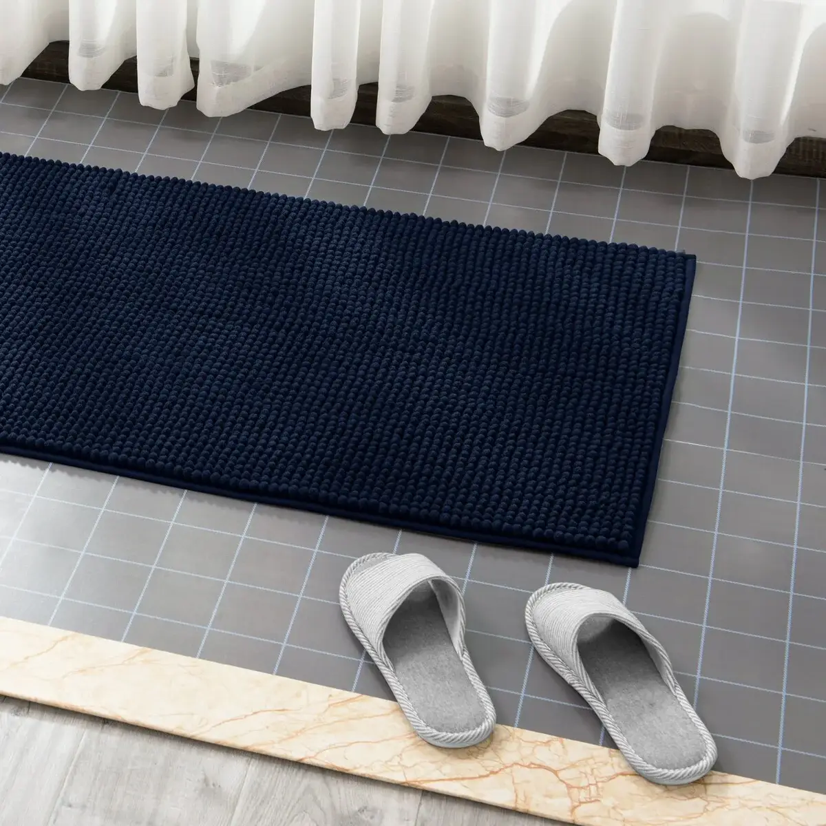 Subrtex Luxury Chenille Bath Rugs Soft Bathroom Mats