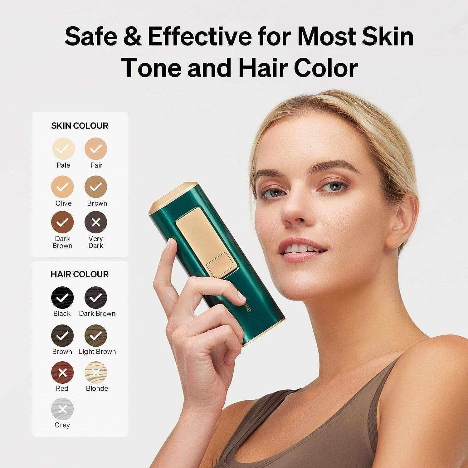 Ulike Laser Hair Removal for Women and Men, Air+ IPL Hair Removal Device with Sapphire Ice-Cooling Technology for Nearly Painless Result, Safe&Long-Lasting for Reducing in Hair Growth for Body & Face