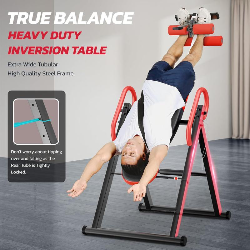 YOLEO Gravity Heavy Duty Inversion Table for Pain Relief Therapy with Headrest & Adjustable Protective Belt Back Stretcher Machine