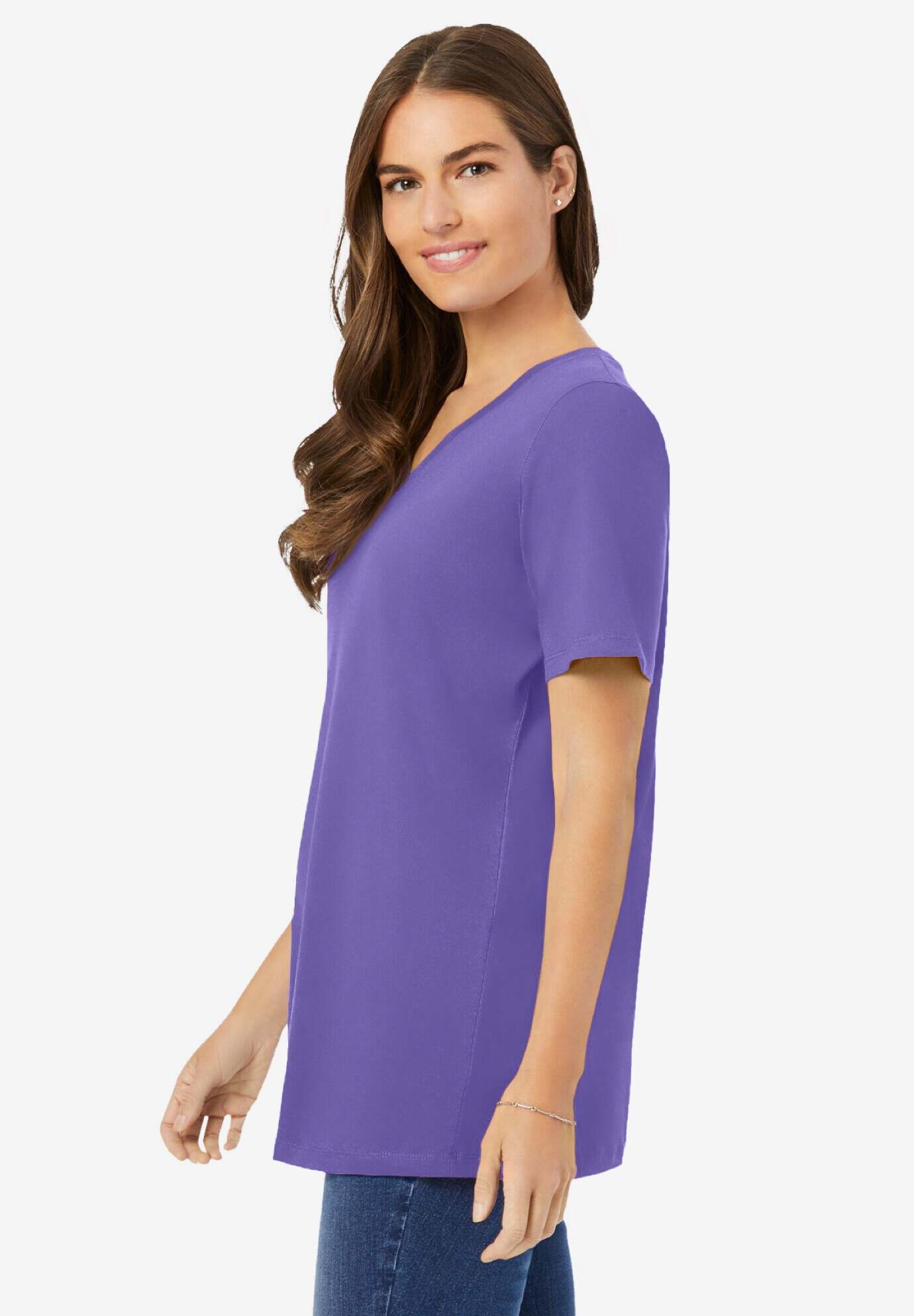 Perfect Short-Sleeve V-Neck Tee