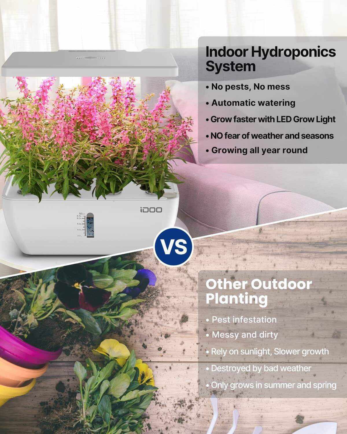 Hydroponics Growing System 12Pods, Indoor Garden with LED Grow Light