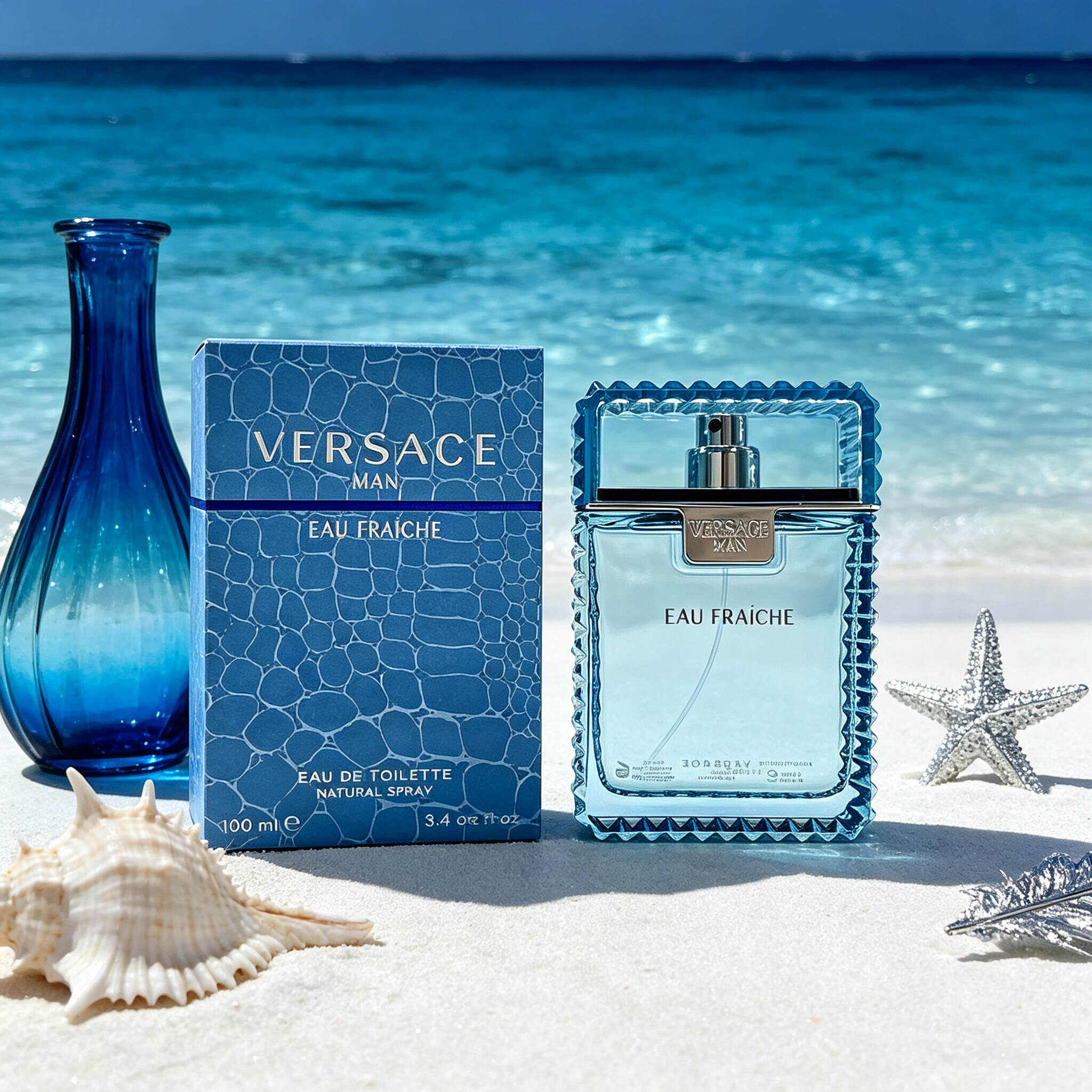 Versace Man Eau Fraiche EDT for Men Fresh Citrus Aquatic Woody Perfume 100ml