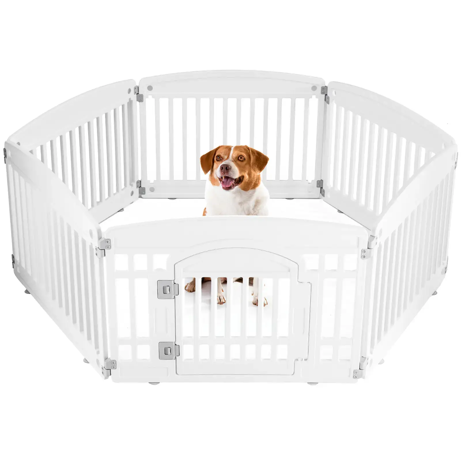 【Deals for You Days】Plastic Pet Playpen - Portable Puppy Fence, Durable Puppy Exercise Pen with Lockable Playpen Gate, Non-Slip Bottom, for Indoor & Outdoor Use, Playpen Gate Playpens