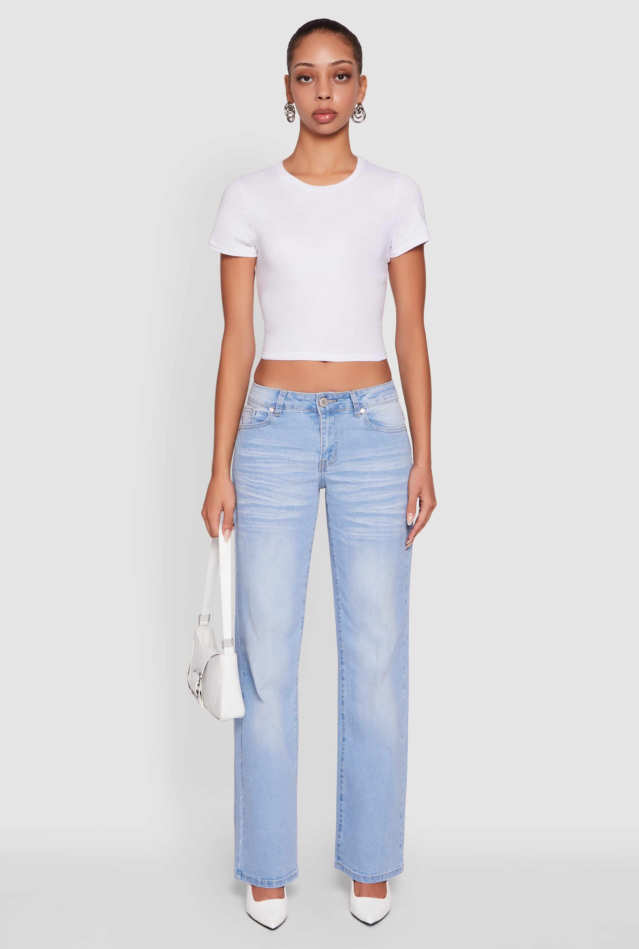 VIP Whiskered Stretch Straight Leg Jeans