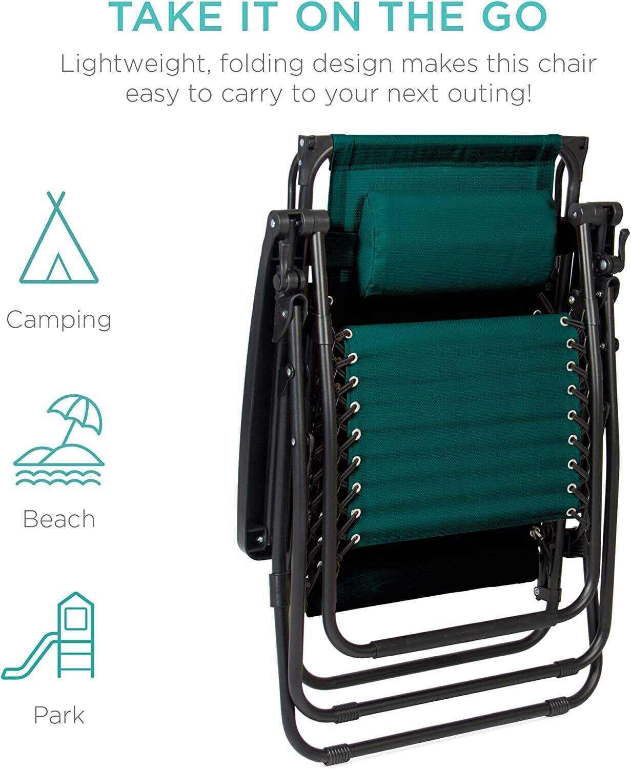 Folding Zero Gravity Recliner Patio Lounge Chair w/Adjustable Canopy Shade, Headrest, Side Accessory Tray, Textilene Mesh - Beige