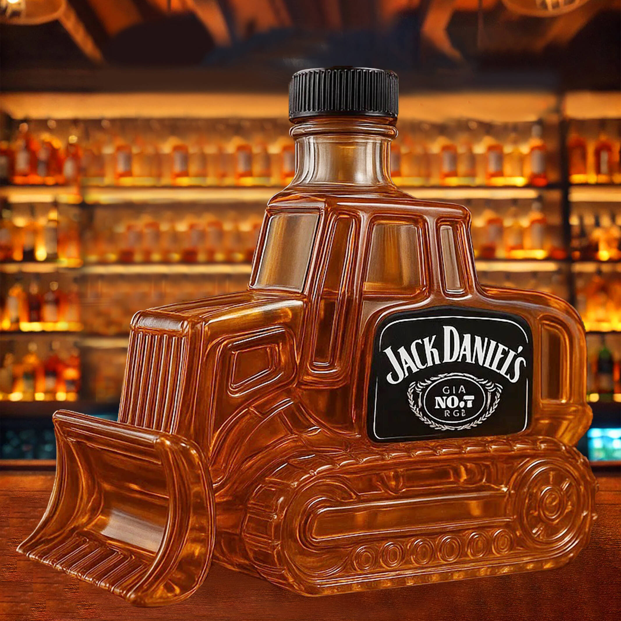 Bulldozer Whisky Bottle