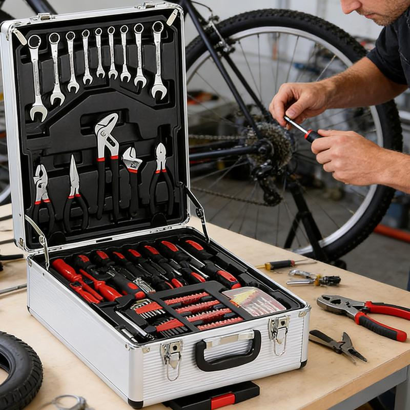 899PCS Tool Set,Large Capacity Metal Hand Toolbox,Rolling Toolbox,Aluminum 4-Drawer Mobile Tool Box,Mechanic & Household Repair Tool Set,Father's Day Gift for Dad