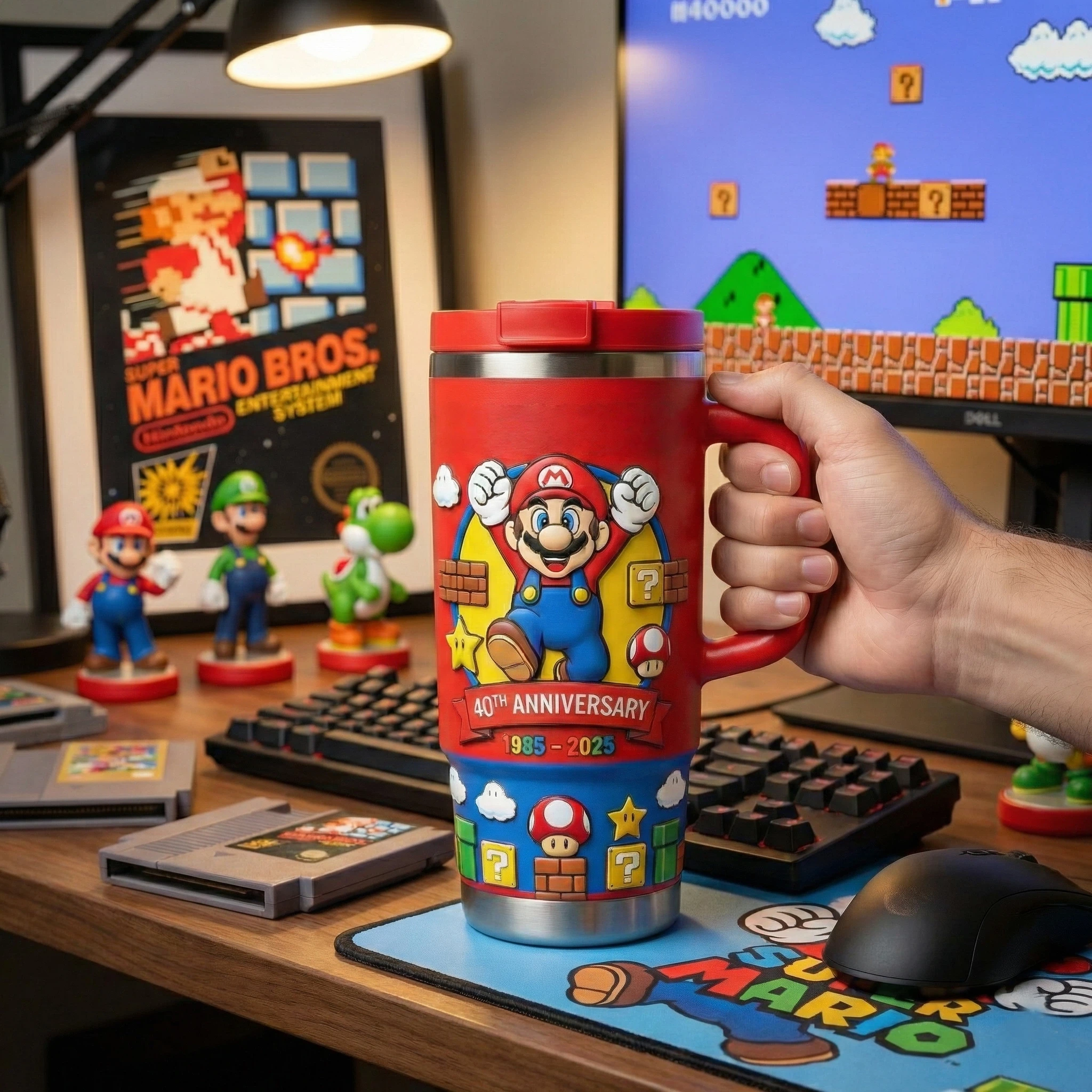 MARIO 40TH ANNIVERSARY INSULATED TUMBLER