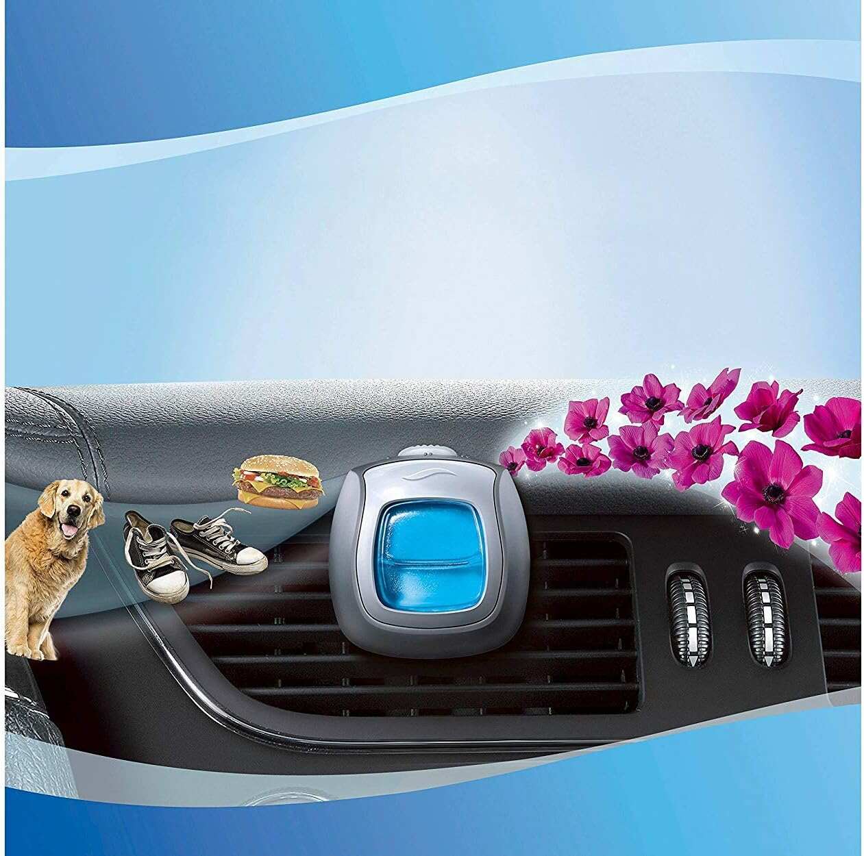 Febreze Car Air Fresheners, New Car Scent, Odor Eliminator for Strong Odors Car Vent Clips (2 Count)
