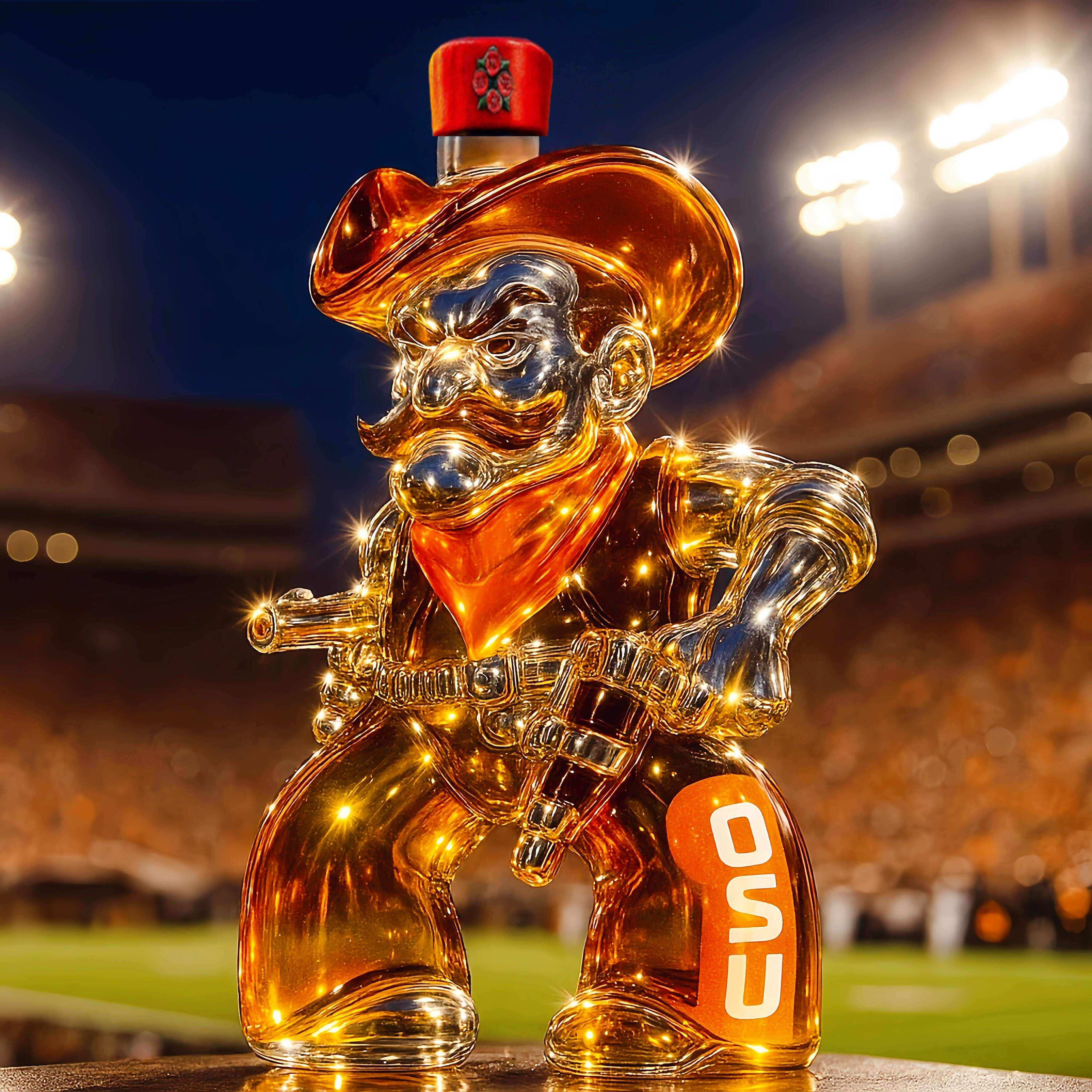 Oklahoma State Cowboys Whiskey Bottle