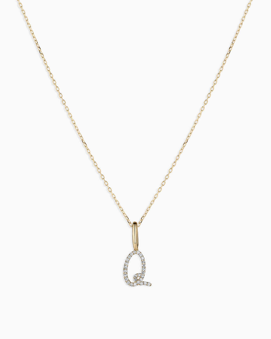 Diamond Script Alphabet Charm Necklace