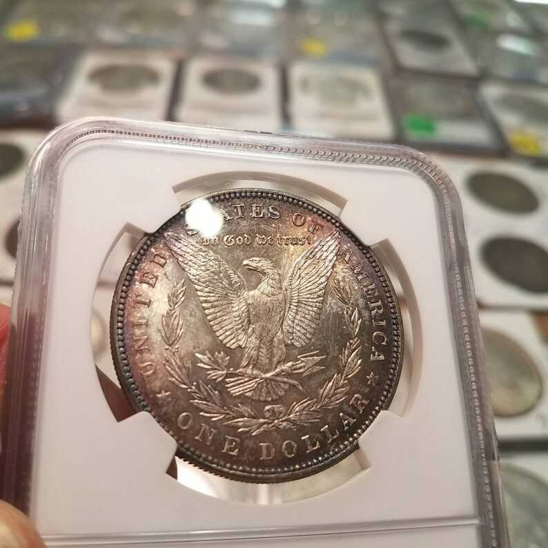 1887 Morgan Silver Dollar NGC MS 65 Rainbow Toned. Lot#225