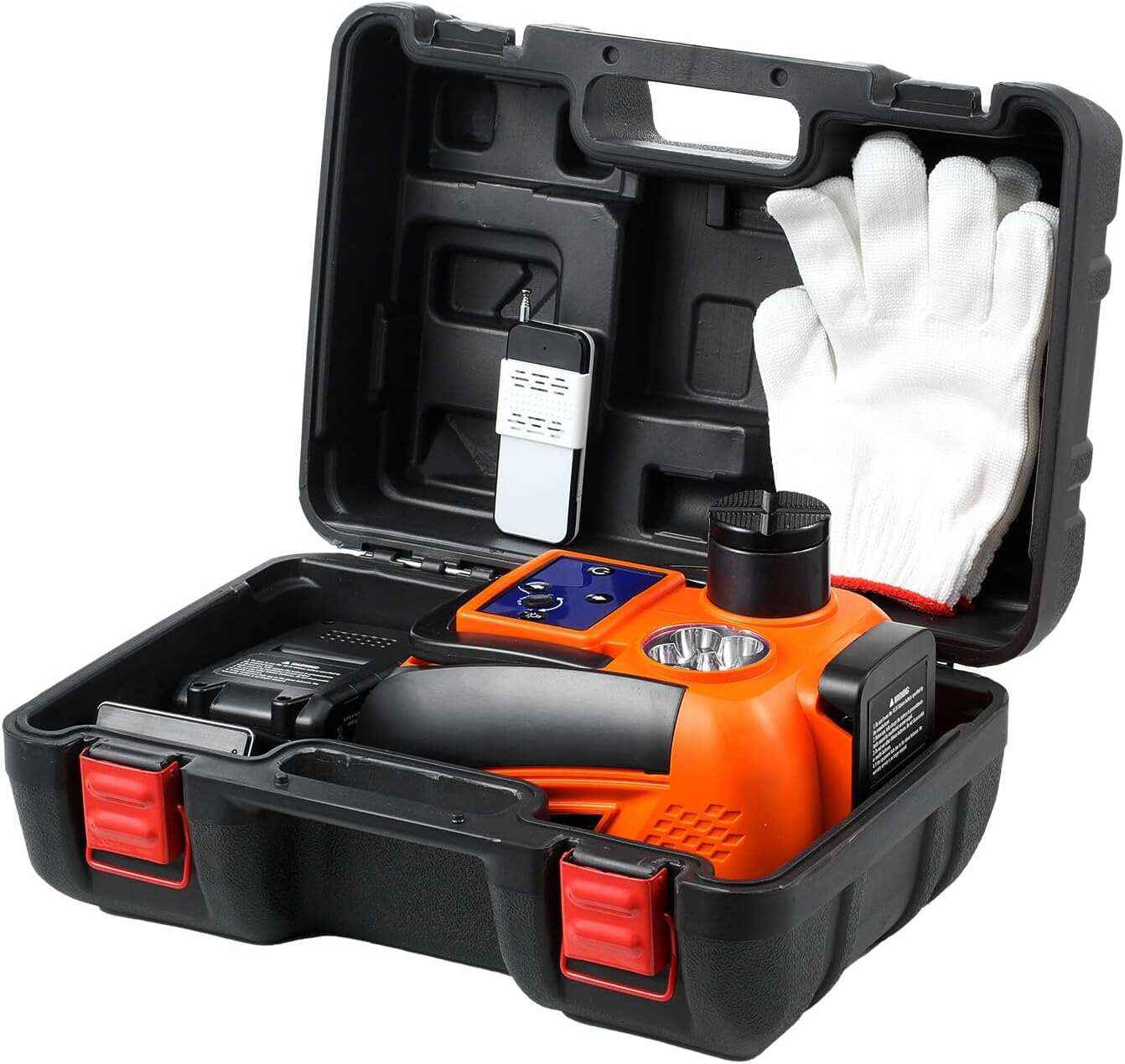 5 Ton Electric Car Jack Set with Electric Impact Wrench, Built-in Inflatable Pump & LED Light, for SUV MPV Sedan Truck Tire Changing & Garage Repair