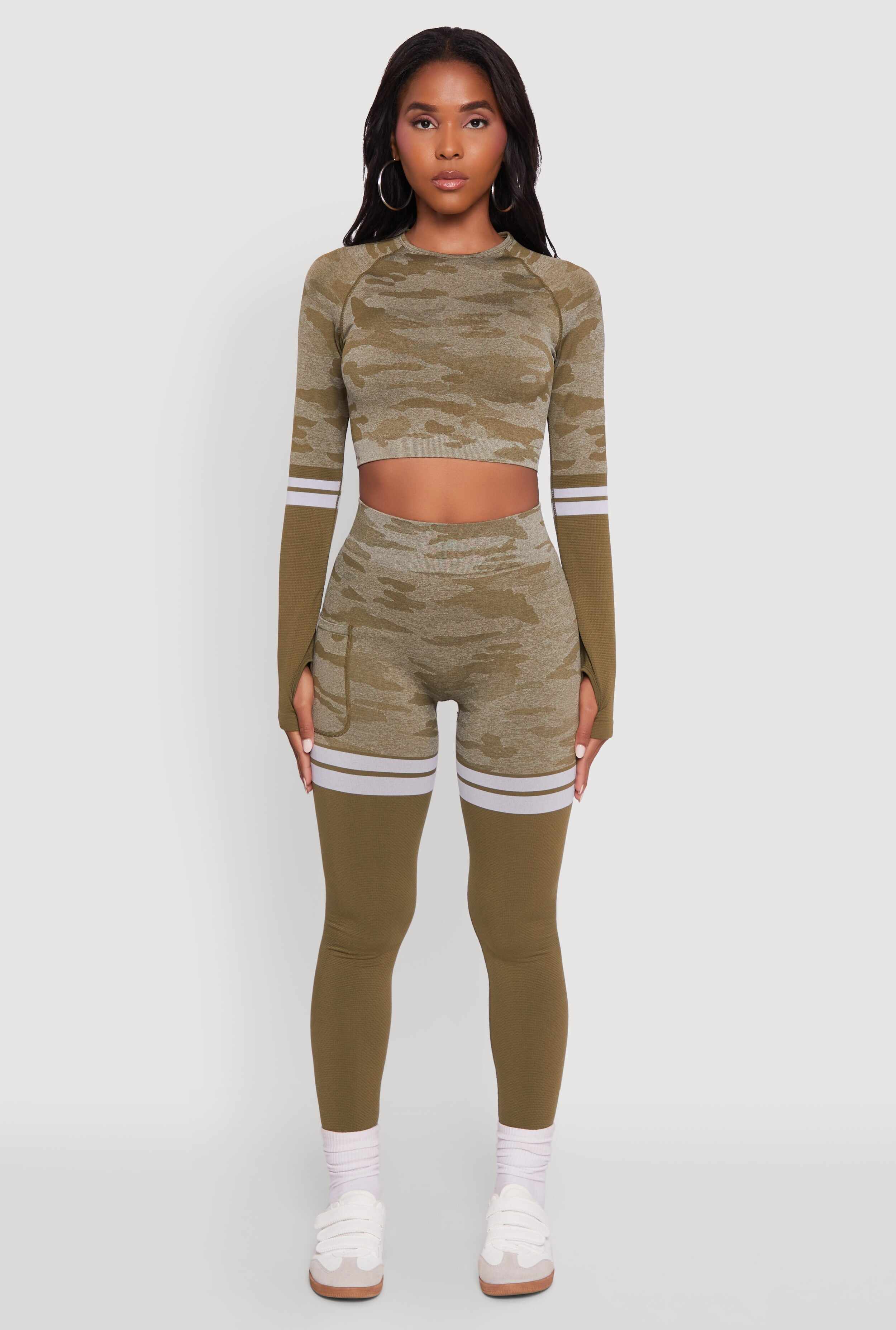Seamless Camo Two Tone High Waisted Leggings
