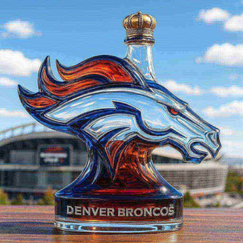 Denver Broncos whiskey bottle