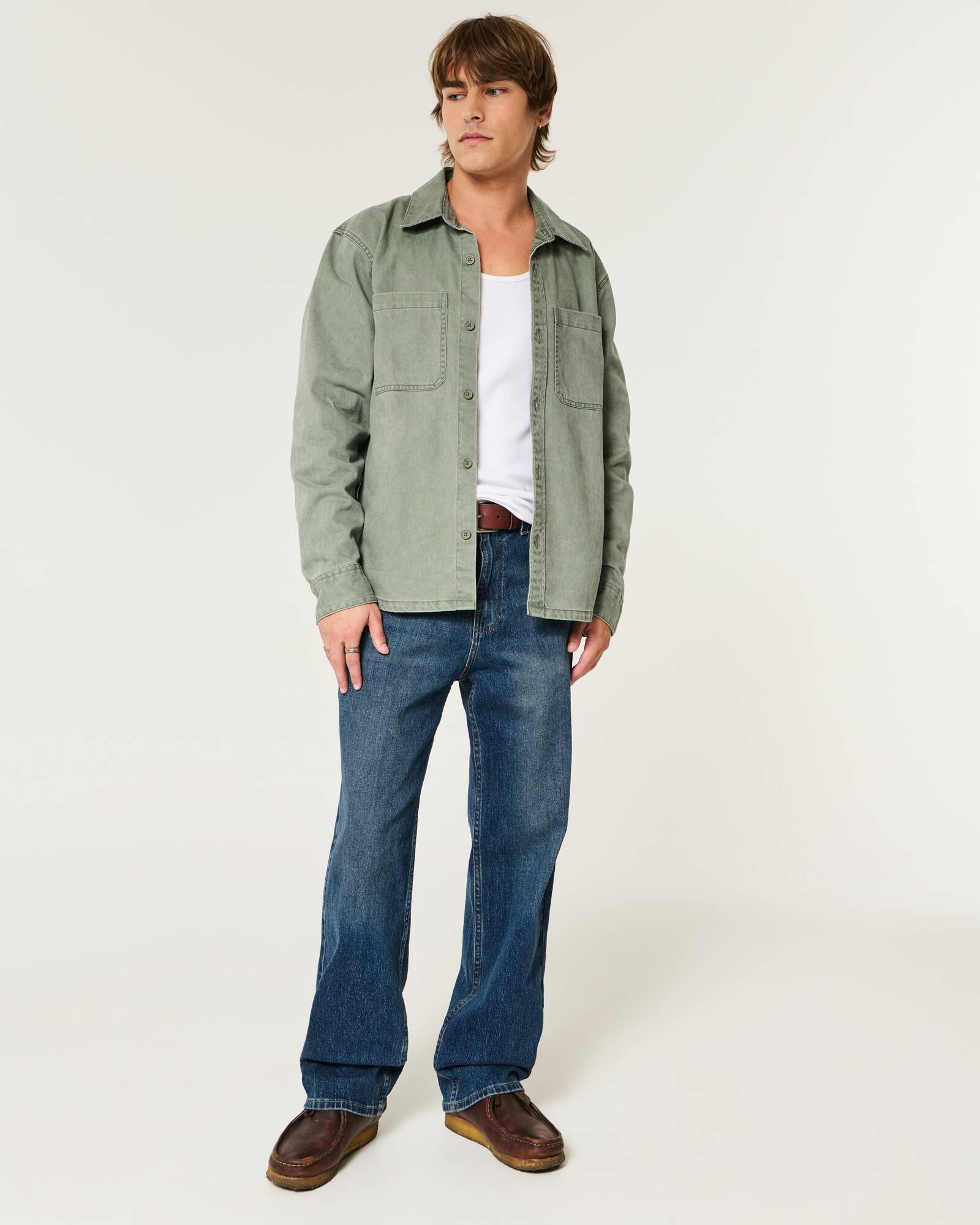 Railroad Stripe Baggy Painter Jeans