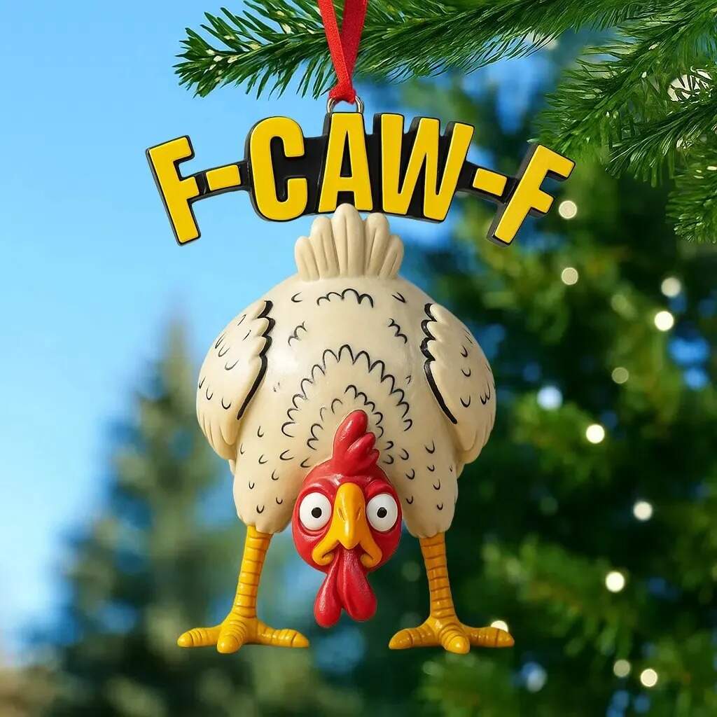 Funny Angry Chicken Christmas Ornaments