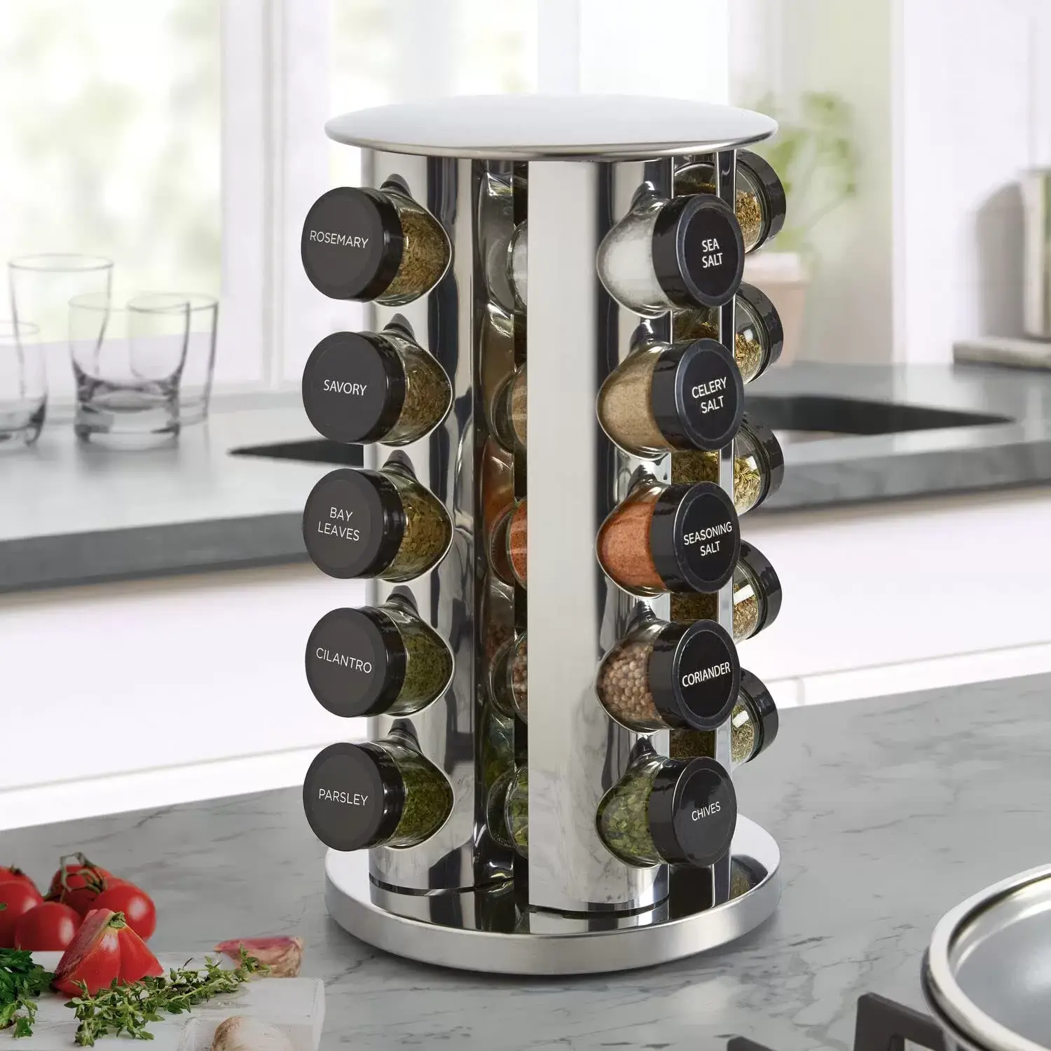 🎁GIFTRotary 20-tank counter top rack tower organizer