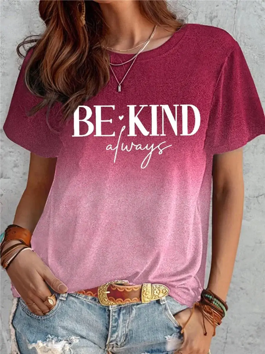 Be Kind Always Art Print Casual T-shirt