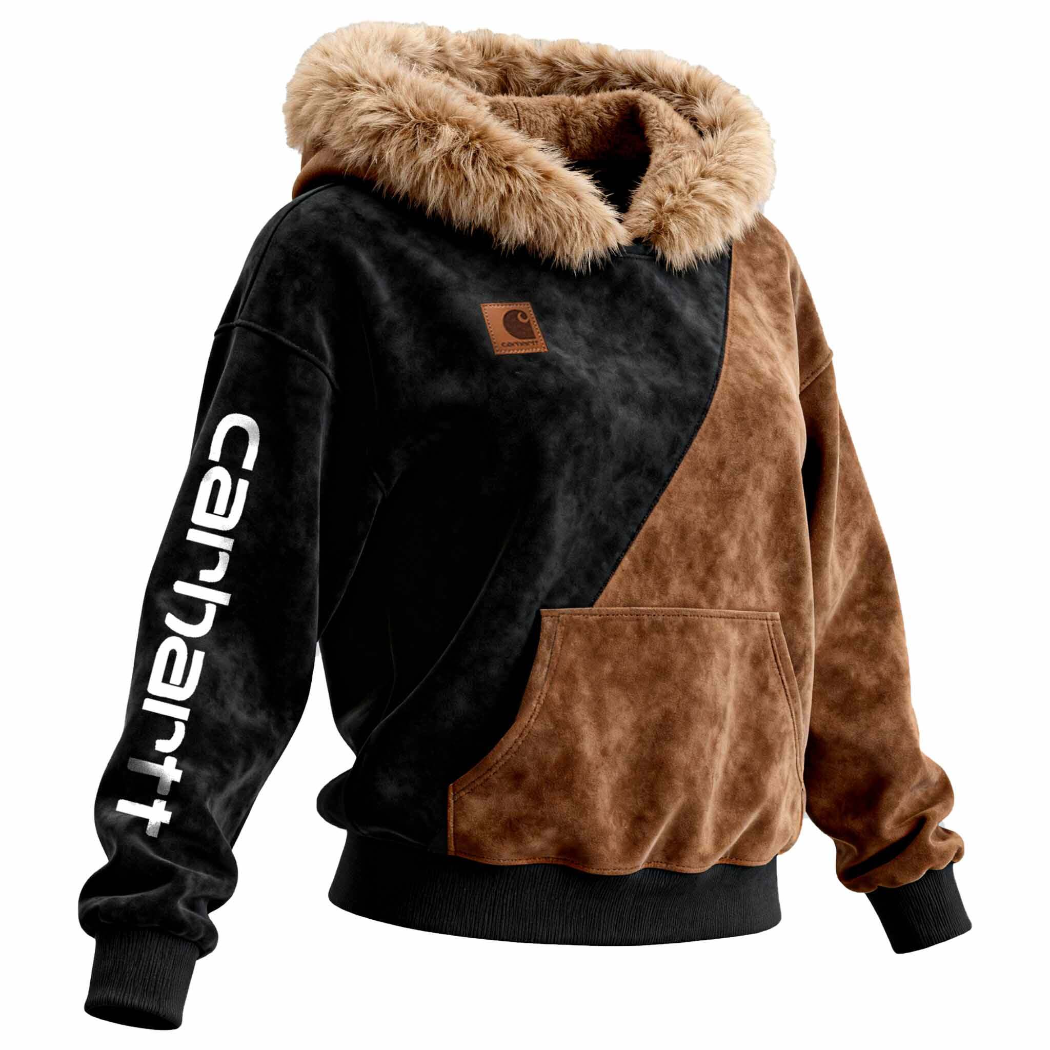 Fashion Winter Hooded Jacket with Faux Fur Trim