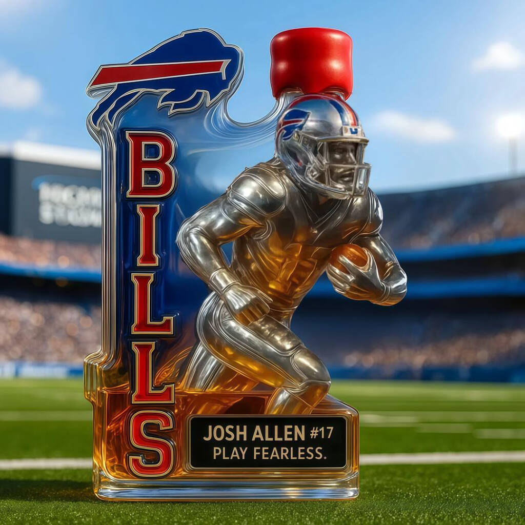 Josh Allen #17 – Play Fearless Memorial Whiskey Bottle