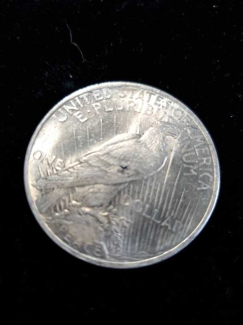 1923 Silver Peace Dollar Coin AU Nice color - obverse Reg 49   -  !  Lot# 505