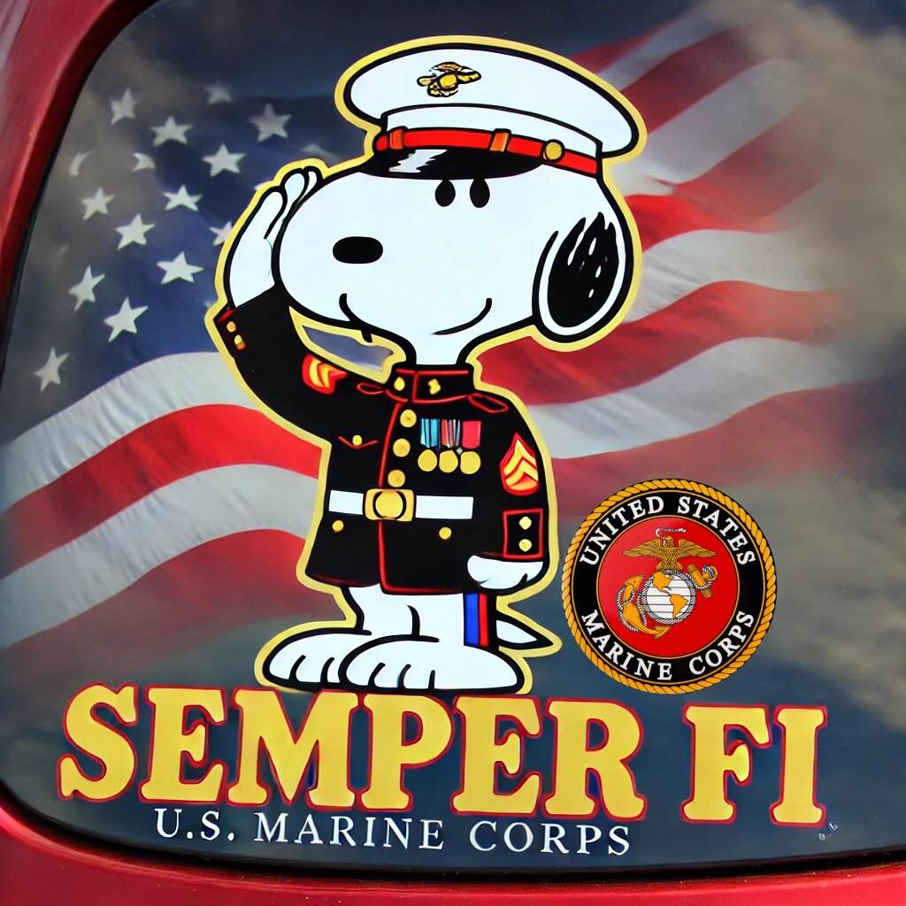 Honoring Veterans Snoopy Car Decals