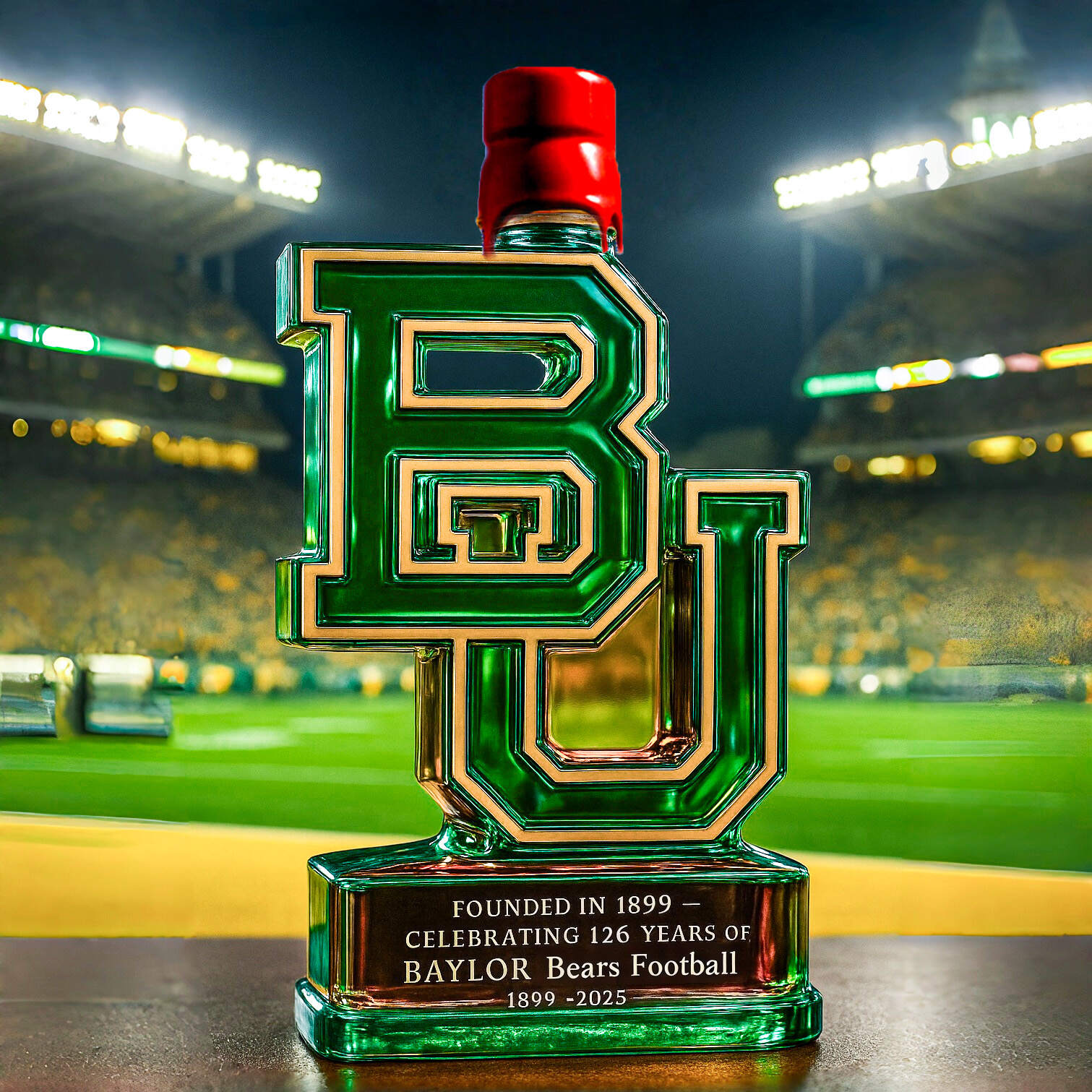Baylor Bears Football 126th Anniversary Whiskey Bottle