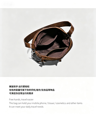 Fashionable women handbag with cowhide leather