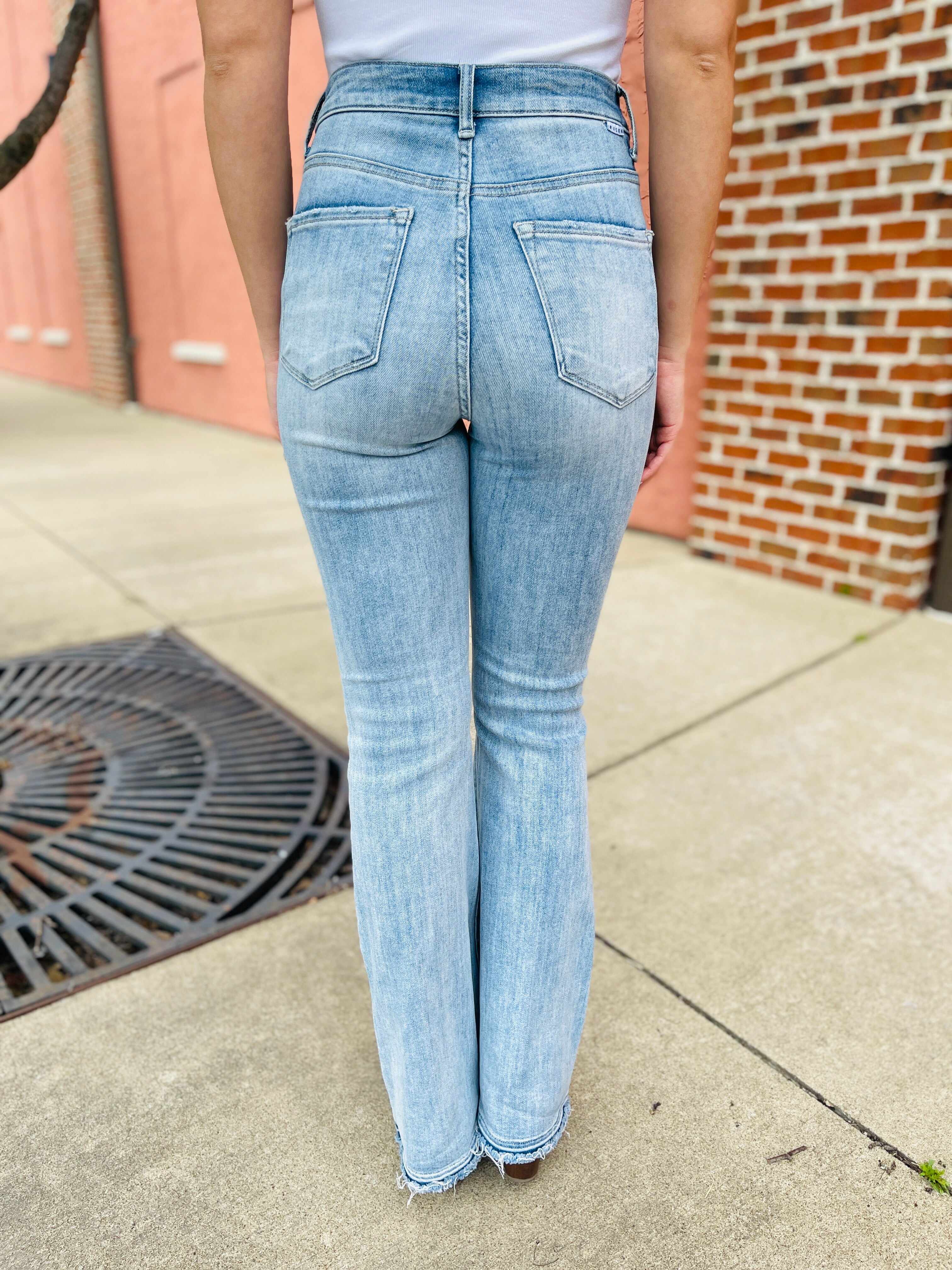 Risen Plus/Reg Make Them Stare Crossover Flare Jeans