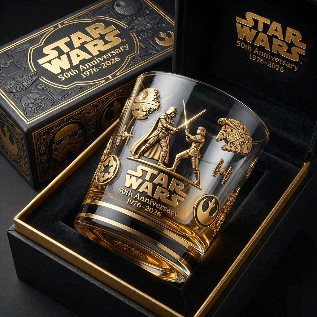 Star Wars 50th Anniversary 1976-2026 Whiskey Glass