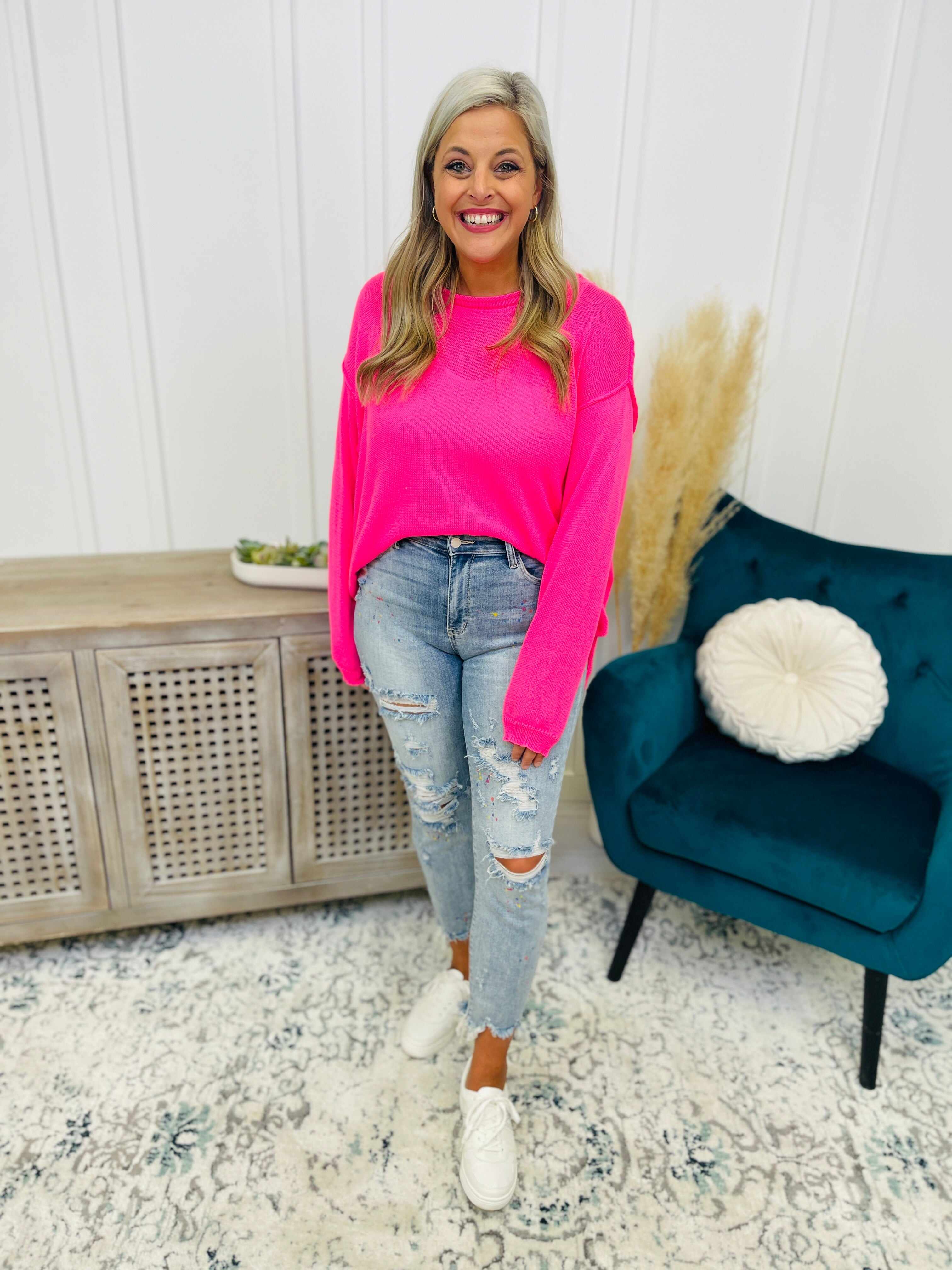Plus/Reg Color Me Happy Boyfriend Jeans
