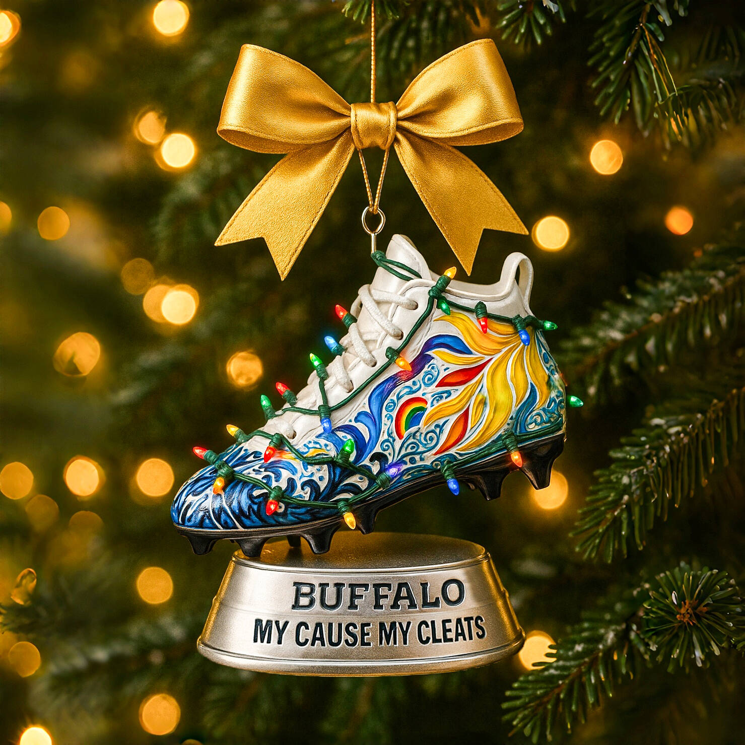 Buffalo 'My Cause My Cleats' Christmas Ornament