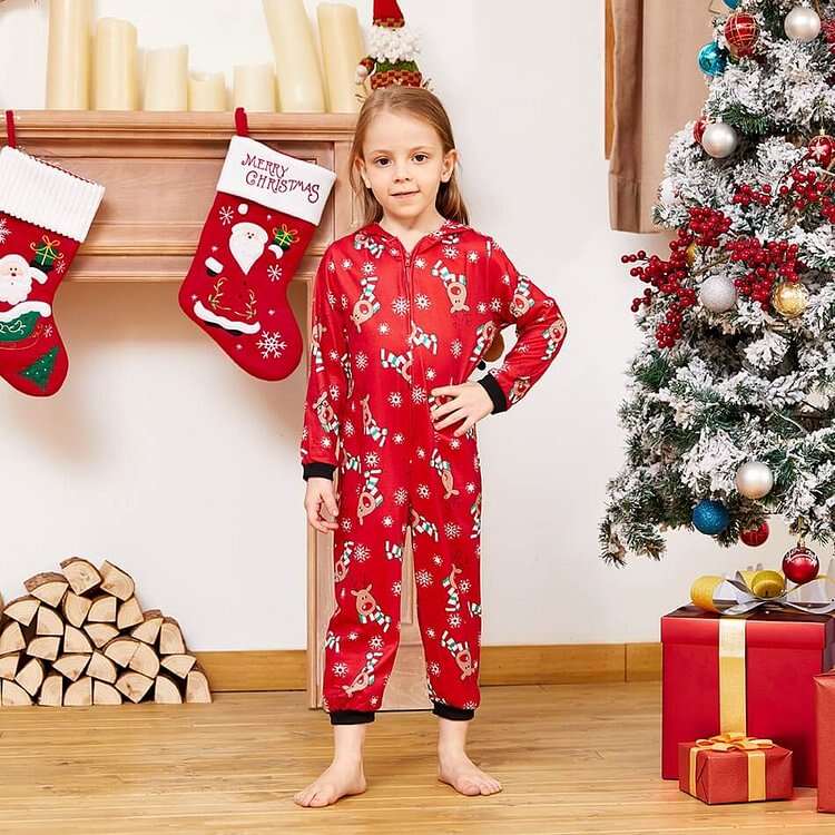Christmas Cartoon Printed Onesie Family Pajamas Set