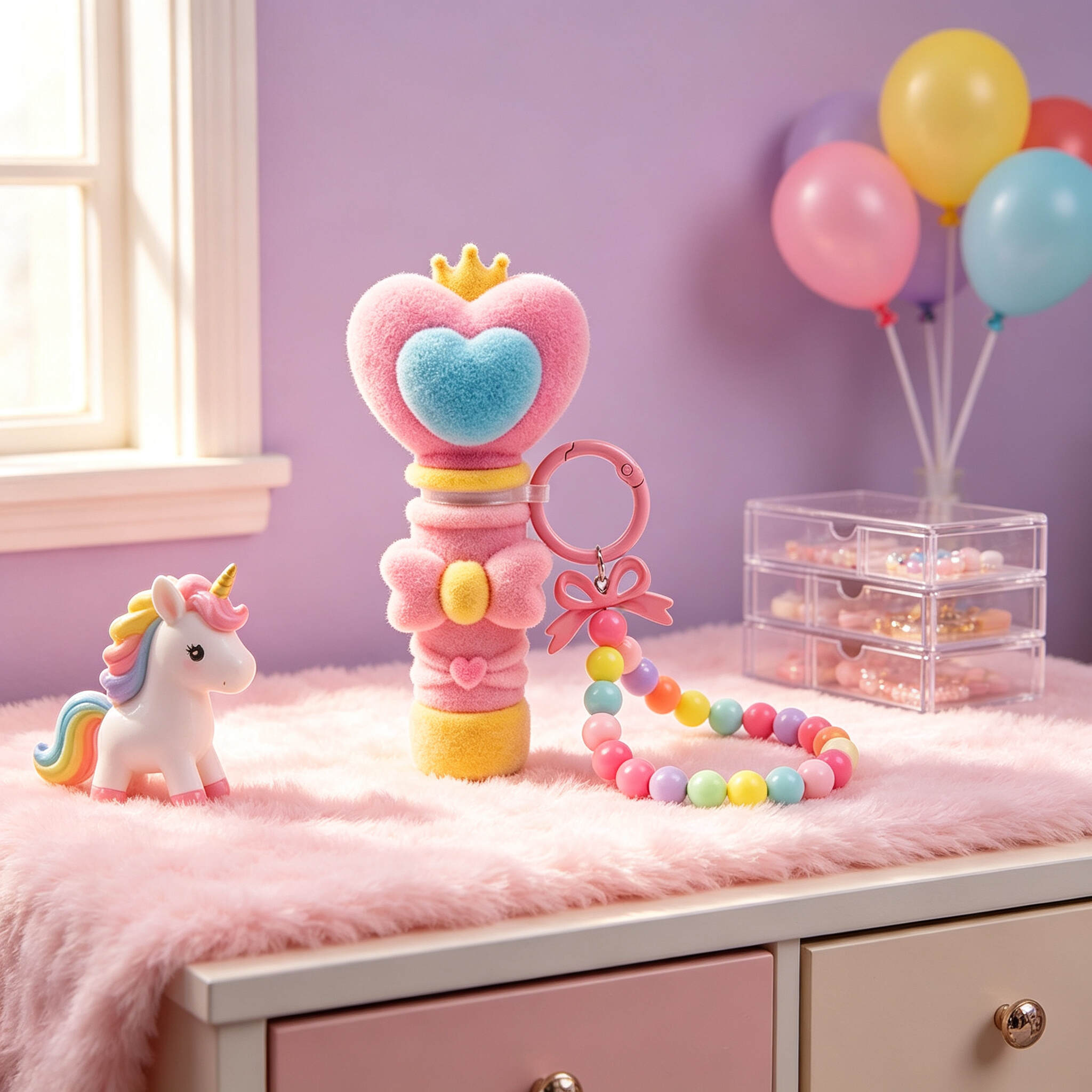 Cute Flocked Heart Crown Refillable Perfume Atomizer