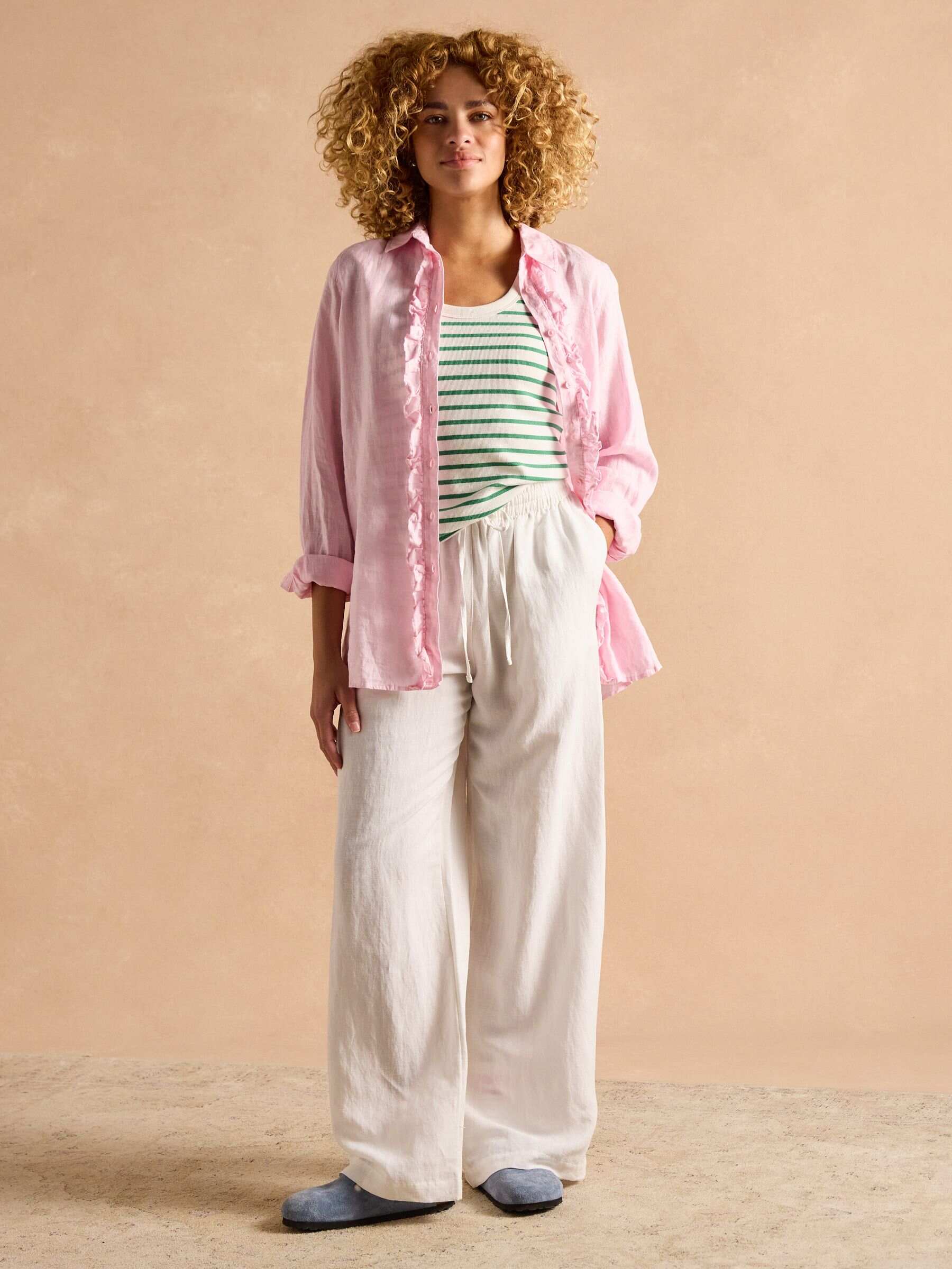 Sofia Green Stripe Ribbed Vest